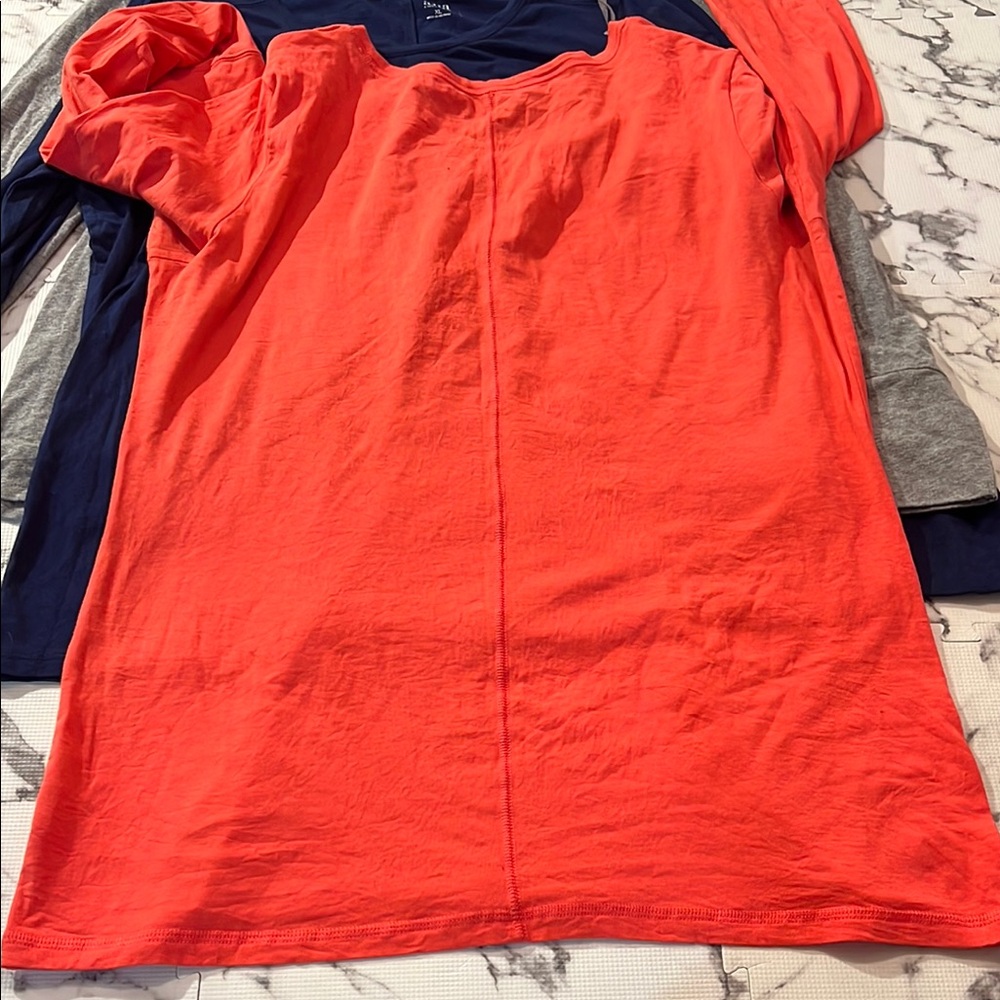 a.n.a womens Long Sleeve modal stretch Tee in bright coral